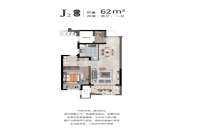 J2户型62㎡四室两厅两卫