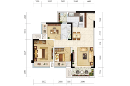 中建·滨江星城3室2厅1厨1卫建面86.60㎡