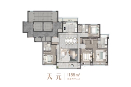 时代大观4室2厅1厨3卫建面185.00㎡