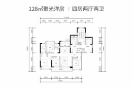 五矿香投·桂语堂4室2厅1厨2卫建面128.00㎡