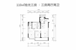 五矿香投·桂语堂3室2厅1厨2卫建面110.00㎡