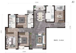 泰林同庆丰3室2厅1厨2卫建面154.08㎡