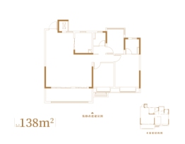 龙湖·上城3室2厅1厨2卫建面138.00㎡