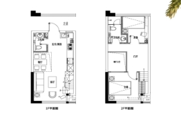 玫瑰金街五山明珠2室2厅1厨2卫建面44.00㎡