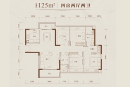中洲城邦4室2厅1厨2卫建面125.00㎡