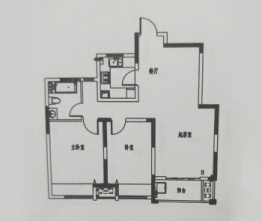 宜嘉湖庭花园2室2厅1厨1卫建面94.00㎡