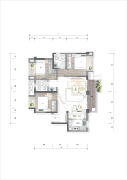 华远春风度3室2厅1厨2卫建面99.00㎡