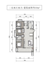 十月城3室2厅1厨2卫建面134.00㎡