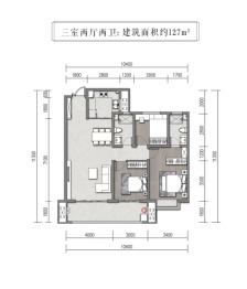 十月城3室2厅1厨2卫建面127.00㎡