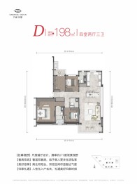 万科东望4室2厅1厨3卫建面198.00㎡