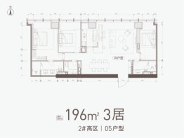 万科大都会滨江3室2厅1厨2卫建面196.00㎡