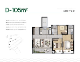 中建虹溪璟庭3室2厅1厨2卫建面105.00㎡