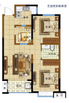 3室1厅1卫1厨， 建面90.11平米