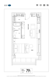 吴中国际1室1厅1厨1卫建面79.00㎡