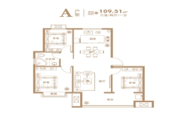 上书房3室2厅1厨1卫建面109.51㎡