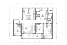 万科·官山望4室2厅1厨2卫建面165.00㎡