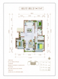 中翔·云海世家3室2厅1厨2卫建面133.00㎡