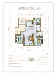 中翔·云海世家3室2厅1厨2卫建面115.00㎡