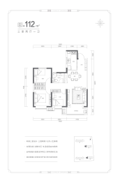 中国铁建·花语城3室2厅1厨1卫建面112.00㎡