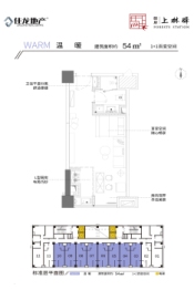 佳龙上林驿1室1厅1厨1卫建面54.00㎡