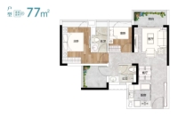 6栋建面77平户型