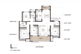 保利堂悦4室2厅1厨2卫建面130.00㎡