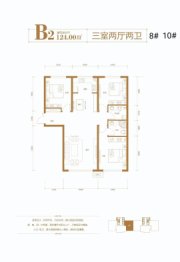 东方家园二期3室3厅1厨2卫建面124.00㎡