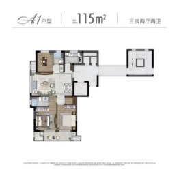 恒厚新东城阳光3室2厅1厨2卫建面115.00㎡