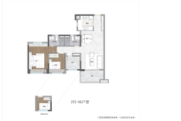 保利领秀海2室2厅1厨2卫建面95.00㎡