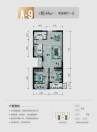 朝阳花园A区2室2厅1厨1卫建面82.44㎡