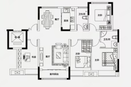 中健锦绣·峨山生活广场4室2厅1厨2卫建面125.00㎡