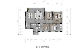 首开·中环云樾4室2厅1厨2卫建面120.00㎡