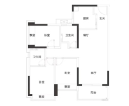 美泰星苑4室2厅1厨3卫建面157.00㎡