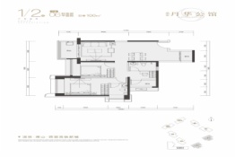 丹华公馆3室2厅1厨2卫建面100.00㎡