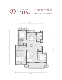 葛店建投金地博雅园3室2厅1厨2卫建面116.00㎡