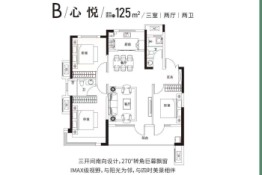 润诚天悦华府3室2厅1厨2卫建面125.00㎡