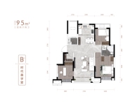 小高层标准层95㎡户型