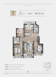 久誉慈郡3室2厅1厨2卫建面95.00㎡