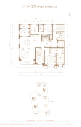 滨河金茂府4室2厅1厨3卫建面257.00㎡