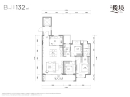 万科·揽境3室2厅1厨2卫建面132.00㎡