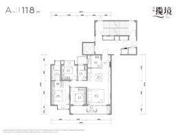 万科·揽境3室2厅1厨2卫建面118.00㎡