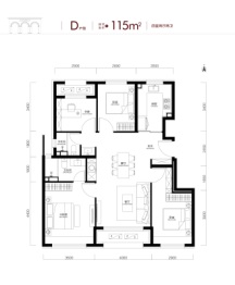 中海学仕里4室2厅1厨2卫建面115.00㎡