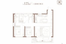 中海铂悦世家3室2厅1厨2卫建面125.00㎡