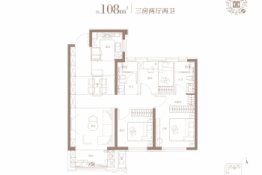 中海铂悦世家3室2厅1厨2卫建面108.00㎡