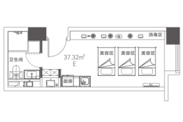 天环中心1室1厅1厨1卫建面37.32㎡