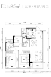 风荷叠翠府3室2厅1厨2卫建面95.00㎡