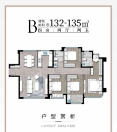 建发 · 湖畔九境4室2厅1厨2卫建面132.00㎡