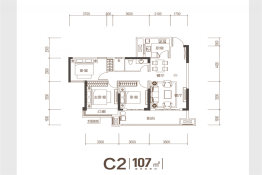 东湖世纪城3室2厅1厨1卫建面107.00㎡