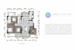 梓潼宫TOD·汀蘭4室2厅1厨2卫建面133.00㎡