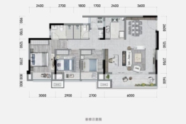 保利雲璟3室2厅1厨2卫建面99.00㎡